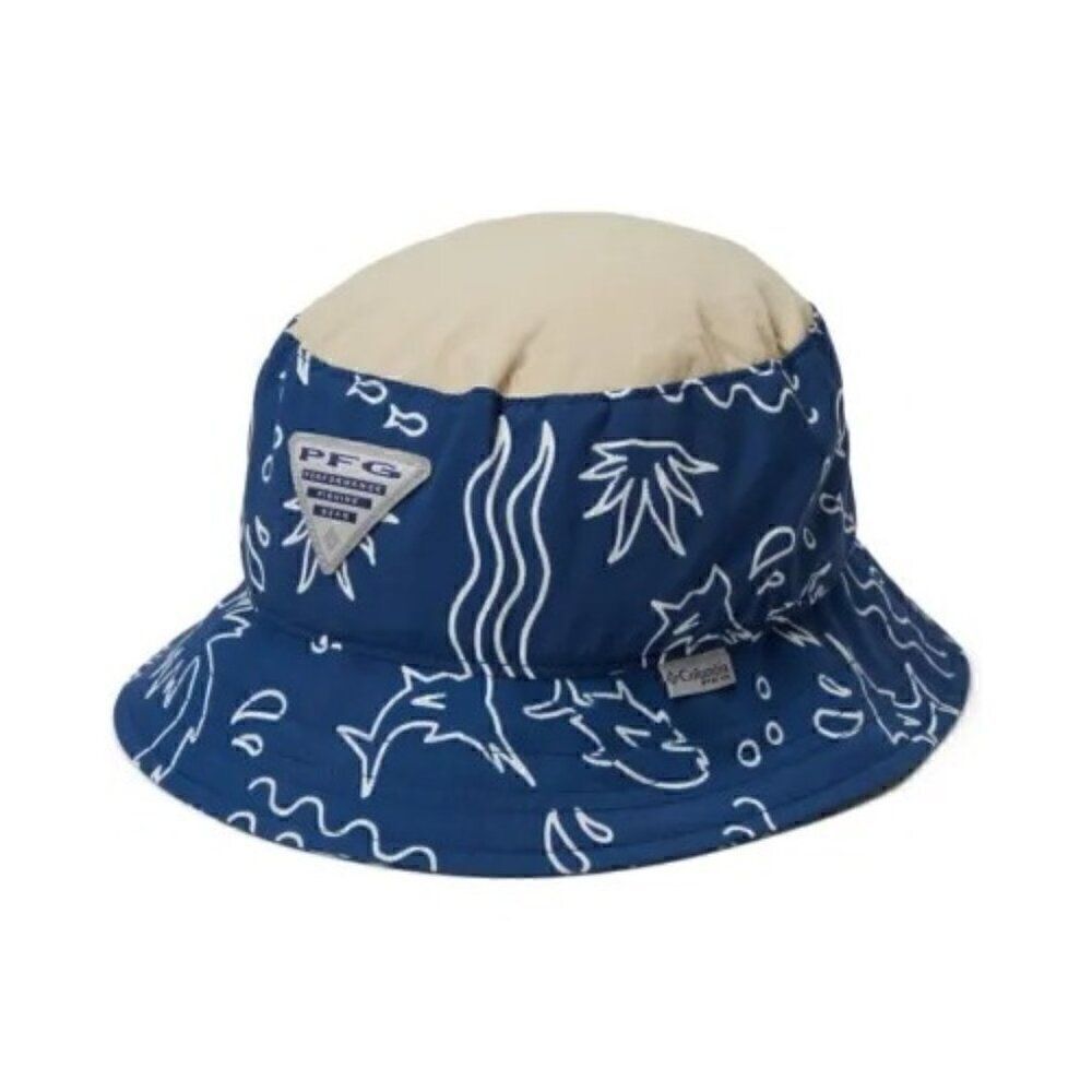 Columbia PFG Bucket Hat Kid Youth Size L/XL UPF 50 Lightweight Packable Fish NEW